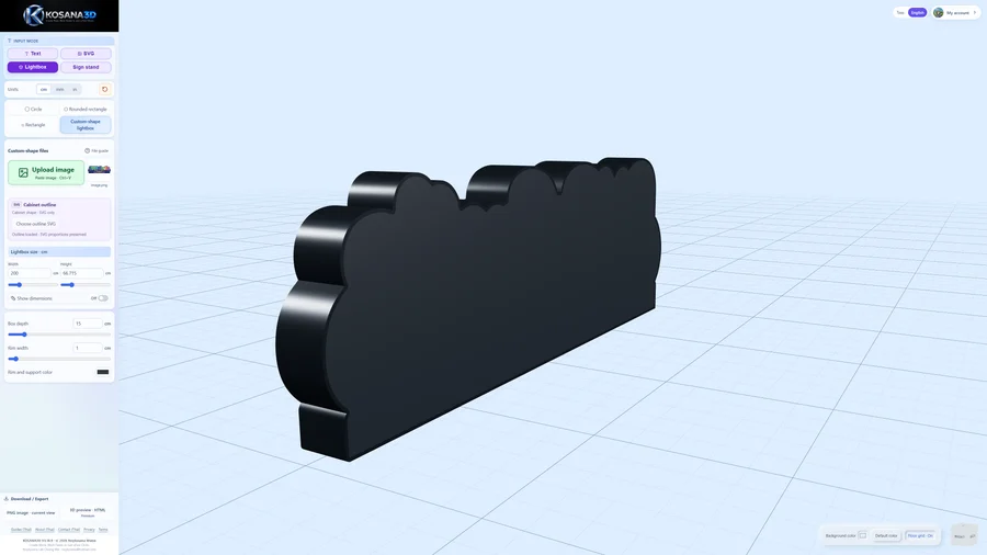 Inspect the custom shape from behind